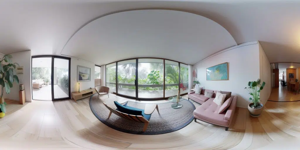 shot panoramic composition living room